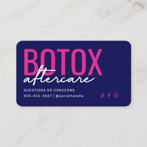 Blue and Pink Botox Aftercare Card