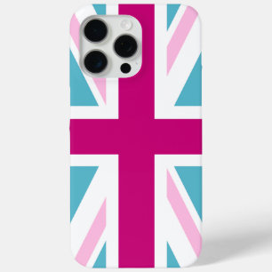 Blue and Pink British Flag iPhone 15 Pro Max Case