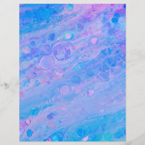 Blue and Pink Bubbly Mermaid Scrapbook Paper