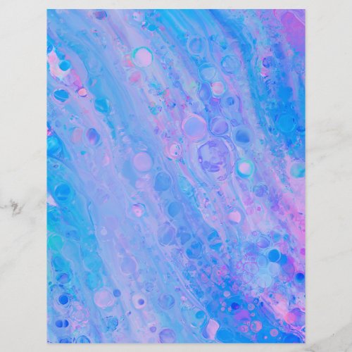 Blue and Pink Bubbly Mermaid Scrapbook Paper