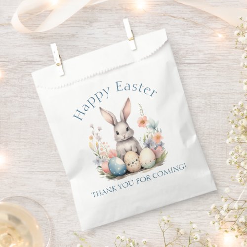 Blue and Pink Bunny Rabbit Wildflowers Easter Favor Bag