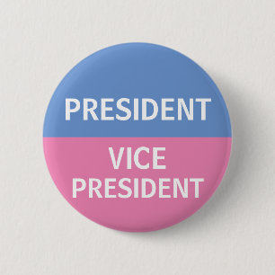 Blue and Pink Campaign Button
