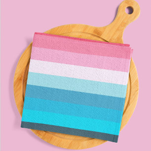 Blue and Pink Color Shades Stripes Cloth Placemat