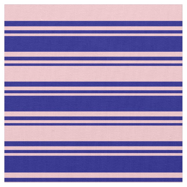 Blue and Pink Colored Lines Pattern Fabric (Close Up)