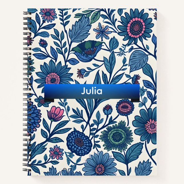 Blue and Pink Delight Notebook (Front)