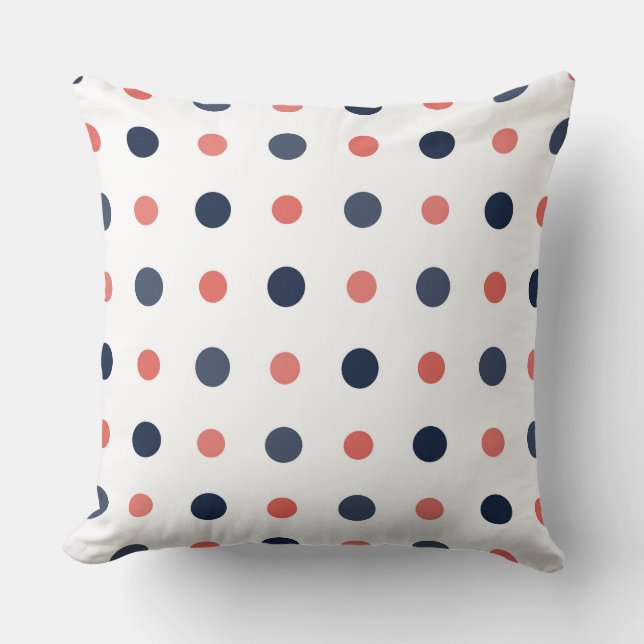 blue and pink dots throw pillow (Front)