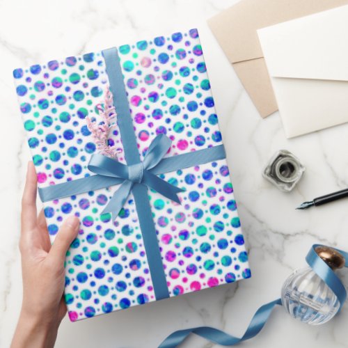 Blue and Pink Dots Wrapping Paper