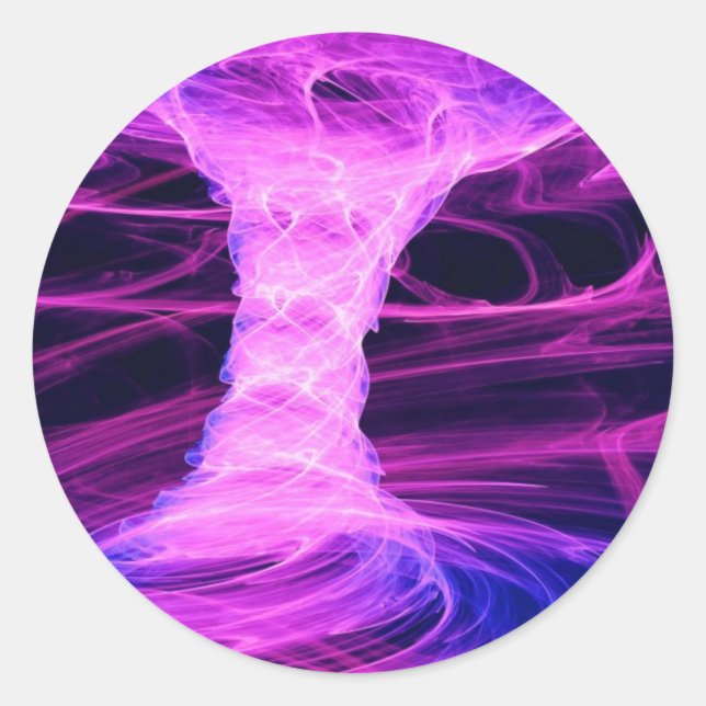 Blue and Pink Energy Tornado Classic Round Sticker (Front)