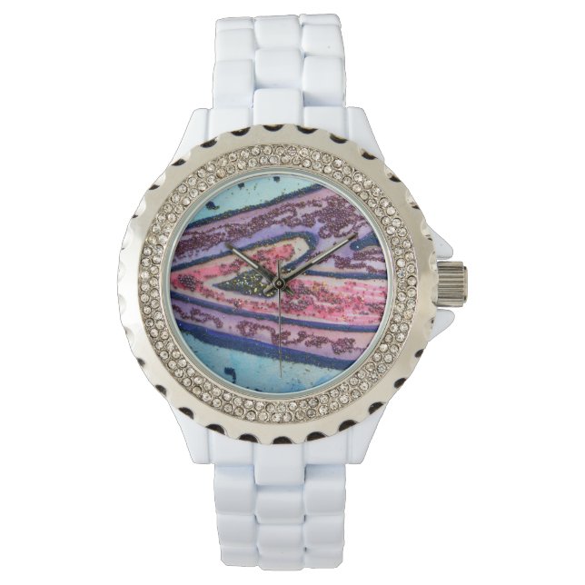 Blue and Pink Faith Hearts Custom Design Watches (Front)