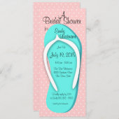 Blue and Pink Flip Flop Bridal Shower Invitation (Front/Back)