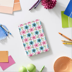 Blue and pink floral pattern iPad mini cover