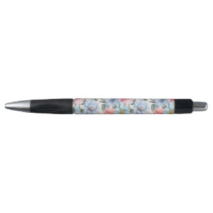 Blue and Pink Floral Pen