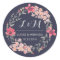 Blue and Pink Floral Wreath Wedding Favor Sticker
