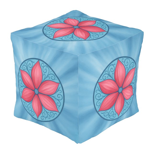 Blue and pink flower cushion seat (Angled Back)