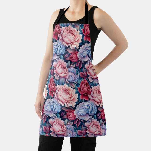 Blue and Pink Flowers  Apron (Insitu)