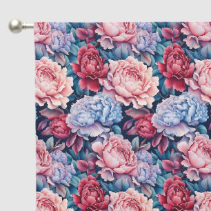 Blue and Pink Flowers Blackout Curtains