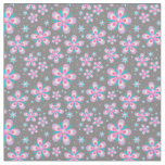 Blue And Pink Flowers Fabric