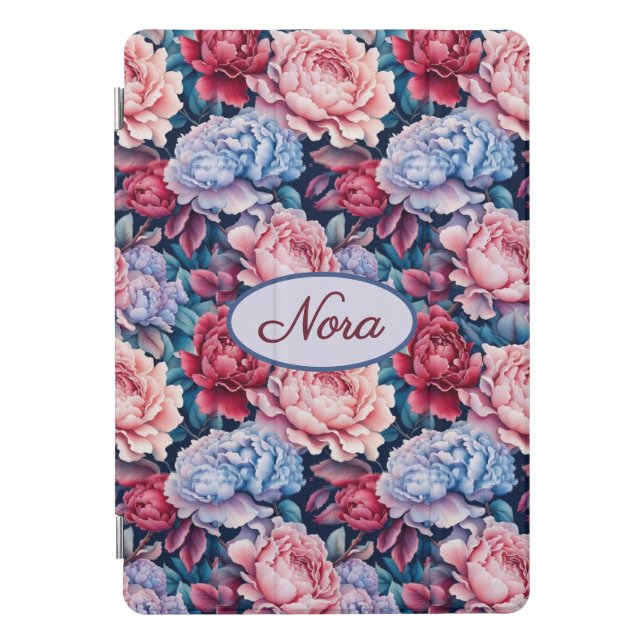 Blue and Pink Flowers  iPad Pro Cover (Front)