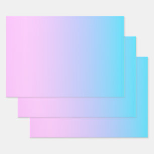 Blue and pink gradient background wrapping paper sheets