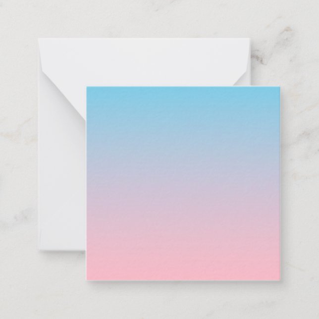 Blue and pink gradient note card (Front)
