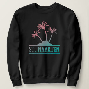 Blue and Pink Gradient St Maarten   Sint Martin Sweatshirt