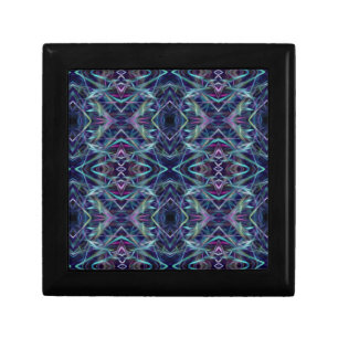 Blue and Pink Graphic Abstract Jewelry Box