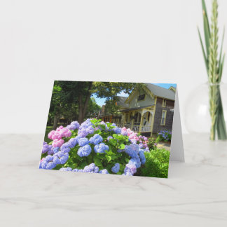 Blue and Pink Hydrangeas - Martha's Vineyard Card