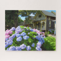 Blue and Pink Hydrangeas - Martha's Vineyard Jigsa