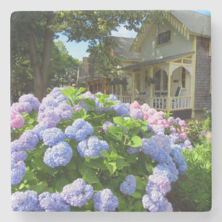 Blue and Pink Hydrangeas - Martha's Vineyard Stone Coaster