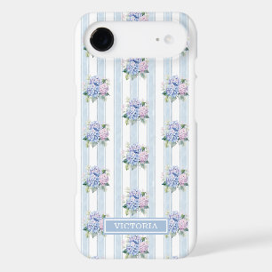 Blue and Pink Hydrangeas Monogrammed iPhone 17 Air Case