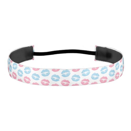 Blue and Pink Lips Pattern Lipstick Kiss Athletic Headband