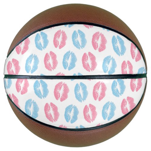 Blue and Pink Lips Pattern Lipstick Kiss Basketball