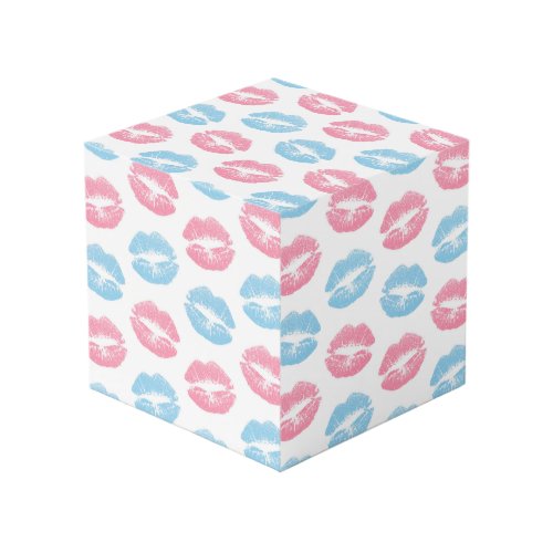 Blue and Pink Lips Pattern Lipstick Kiss Cube