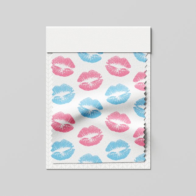 Blue and Pink Lips Pattern, Lipstick, Kiss Fabric (Creator Uploaded)