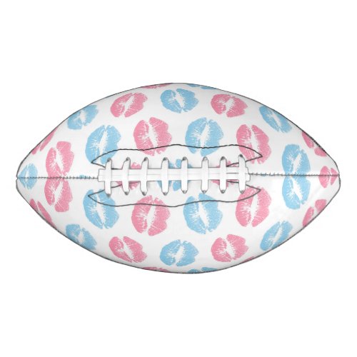 Blue and Pink Lips Pattern Lipstick Kiss Football