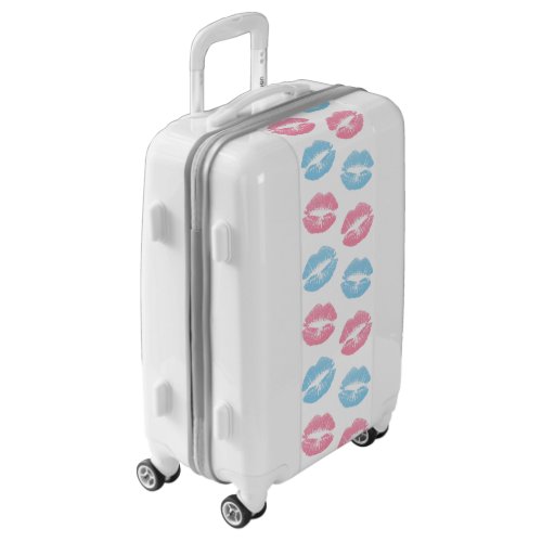 Blue and Pink Lips Pattern Lipstick Kiss Luggage