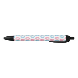 Blue and Pink Lips Pattern, Lipstick, Kiss Pen
