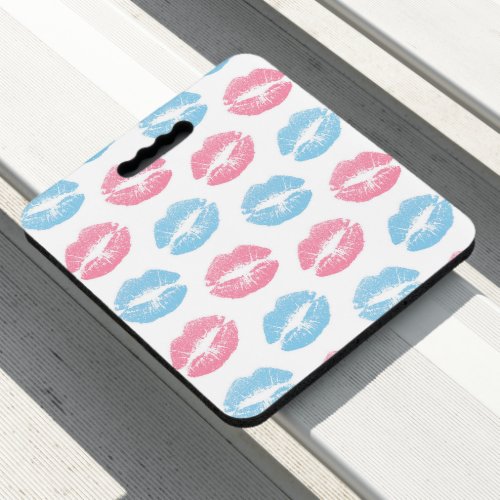 Blue and Pink Lips Pattern Lipstick Kiss Seat Cushion