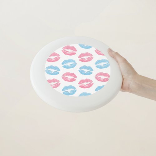 Blue and Pink Lips Pattern Lipstick Kiss Wham_O Frisbee