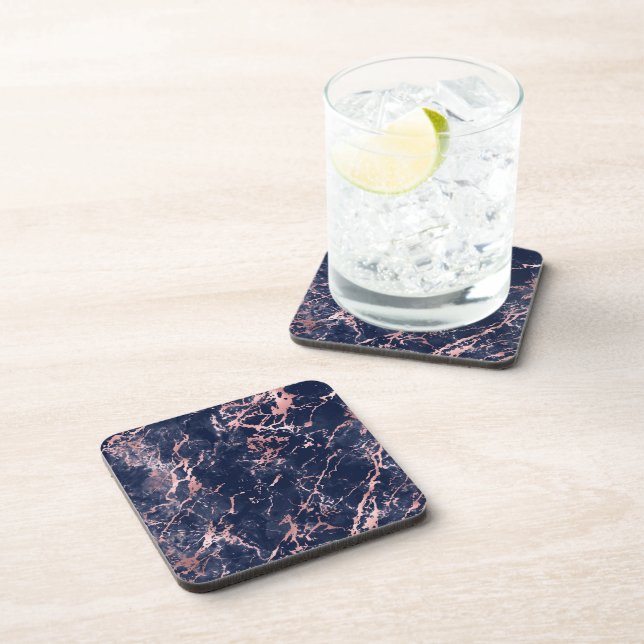blue and pink marble beverage coaster (Right Side)