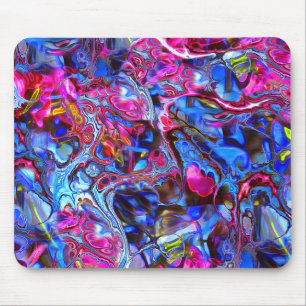 Blue and Pink Marble Swirl Mouse Pad
