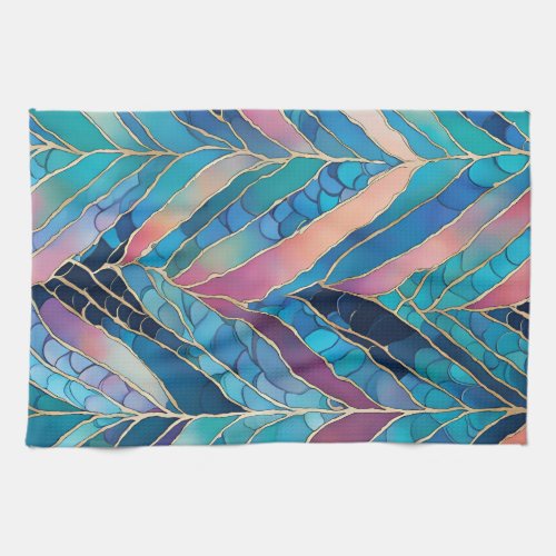 Blue And Pink Mermaid Print Kitchen Towel