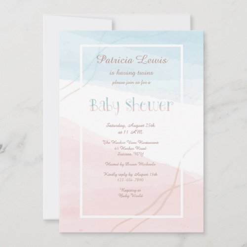 Blue and Pink Modern Invitation