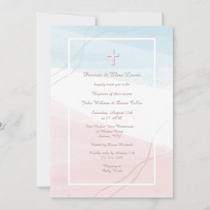 Blue and Pink Modern Religious Invitation