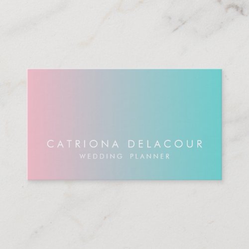 Blue and Pink Ombre Gradient Business Card