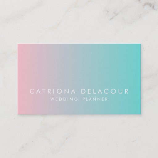 Customizable Blue and Pink Ombre Gradient Business Card