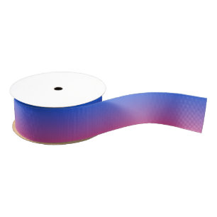 Blue and pink ombre gradient grosgrain ribbon