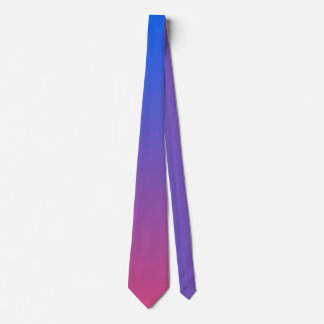 Blue and pink ombre gradient neck tie