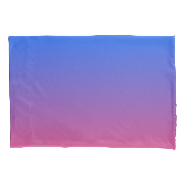 Blue and pink ombre gradient pillow case (Front)