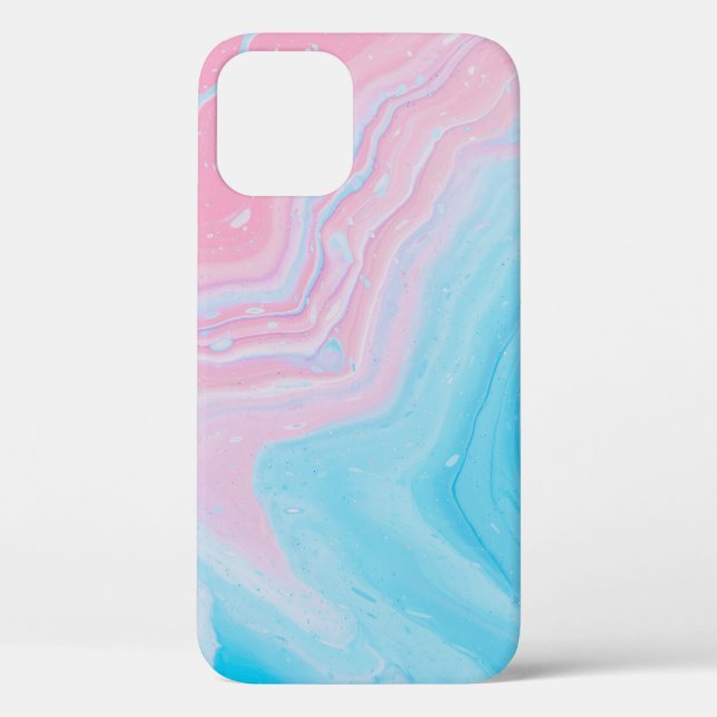 BLUE AND PINK PAINTING Case-Mate iPhone CASE (Back)